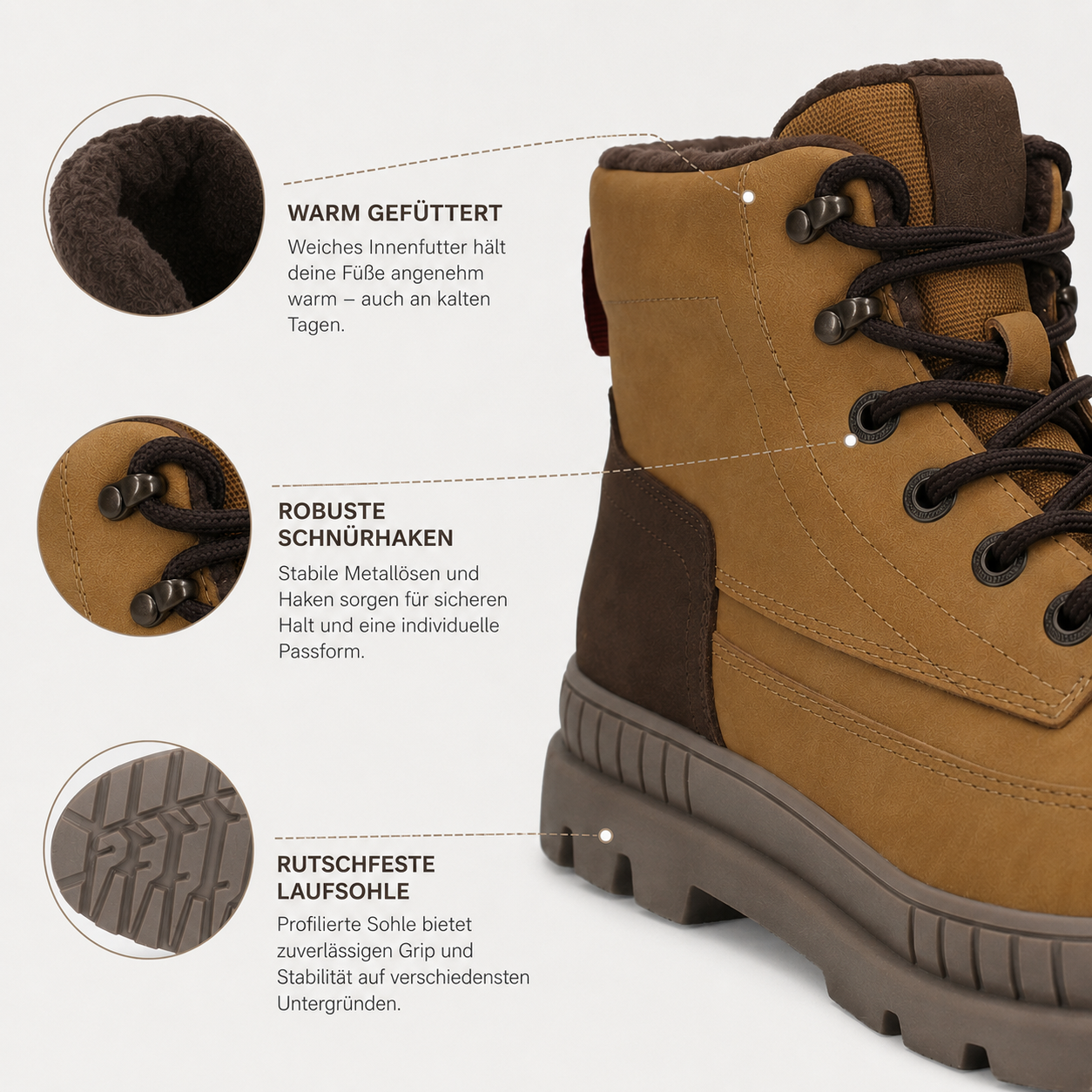 Herren Casual Boot Beige