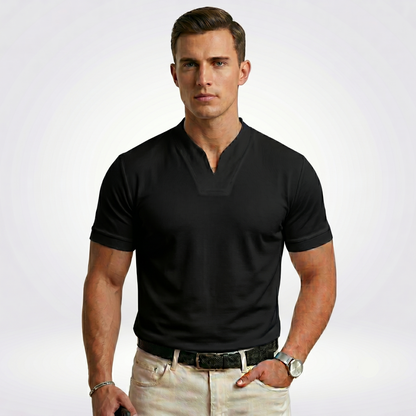 Herren T-Shirt Knopfleiste