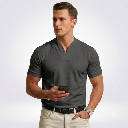 Herren T-Shirt Knopfleiste